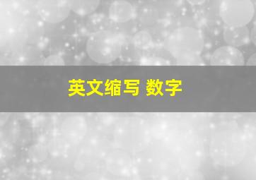 英文缩写 数字